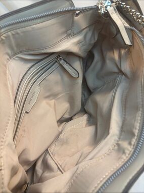 Nine West Light Beige Messenger Bag with Chain Accent